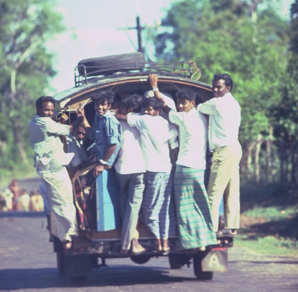 A bus in old Ceylon