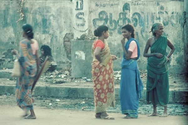 Ladies with rubbish. The boys have gone.
